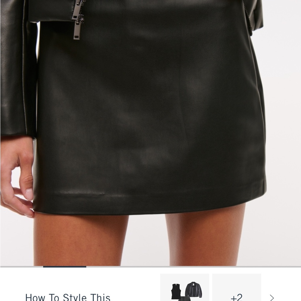 Abercrombie & Fitch Black Leather Mini Skort